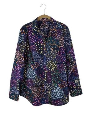 Talbots Navy Floral Buttondown- XL